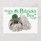 Pekingese Hunde feiern St. Patrick's Day Postkarte (Vorderseite)