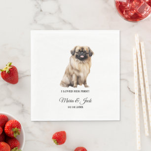 Pekingese-Hunde-Hochzeitsservietten mit Foto Serviette