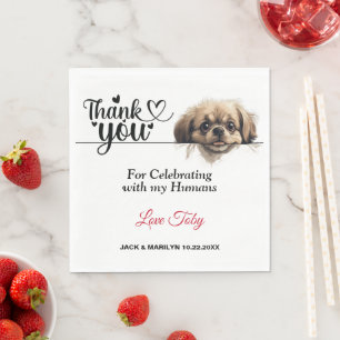 Pekingese-Hunde-Hochzeitsservietten mit Foto Serviette