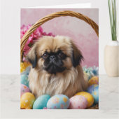 Pekingese Hunde Ostereier Karte (Vorderseite)