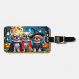 Pekingese Hunde Pumpkin Halloween Funny Gepäckanhänger