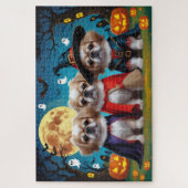 Pekingese Hunde Pumpkin Halloween Funny Puzzle (Vertikal)