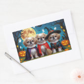 Pekingese Hunde Pumpkin Halloween Funny Rechteckiger Aufkleber (Umschlag)