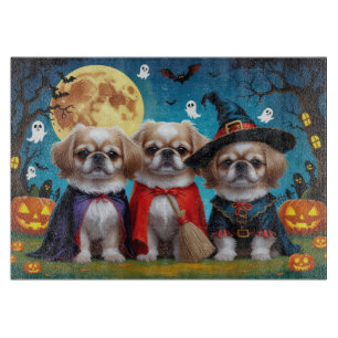 Pekingese Hunde Pumpkin Halloween Funny Schneidebrett