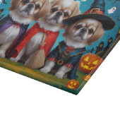 Pekingese Hunde Pumpkin Halloween Funny Schneidebrett (Ecke)