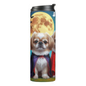 Pekingese Hunde Pumpkin Halloween Funny Thermosbecher (Nach links gedreht)