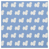Pekingese Hunde Silhouette Pet Light Blue Stoff (Muster)