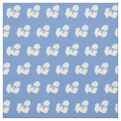 Pekingese Hunde Silhouette Pet Light Blue Stoff (Muster)