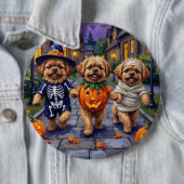 Pekingese Hunde Trick-oder-Treating Halloween-Kost Button (Beispiel)