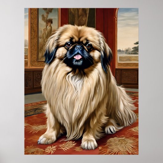 Pekingese - Hundekunst drucken Poster (Vorne)