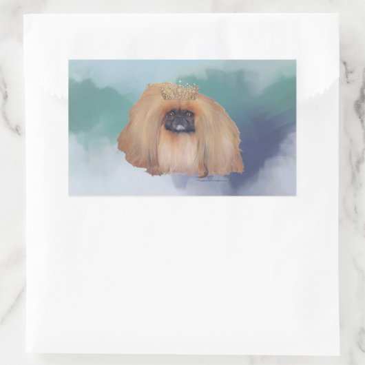 Pekingese Ice Princess Rechteckiger Aufkleber (Tasche)