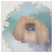 Pekingese Ice Princess Stoff (Nahaufnahme)