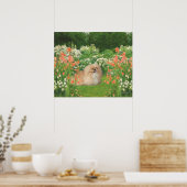 Pekingese im Garten Poster (Küche)