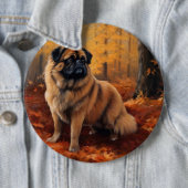 Pekingese im Herbst Leaves Fall Inspiriert Button (Beispiel)