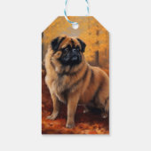Pekingese im Herbst Leaves Fall Inspiriert Geschenkanhänger (Rückseite)