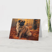 Pekingese im Herbst Leaves Fall Inspiriert Karte (Vorderseite)