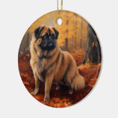 Pekingese im Herbst Leaves Fall Inspiriert Keramik Ornament (Links)