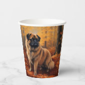 Pekingese im Herbst Leaves Fall Inspiriert Pappbecher (Vorderseite)
