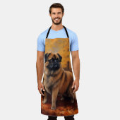 Pekingese im Herbst Leaves Fall Inspiriert Schürze (Getragen)