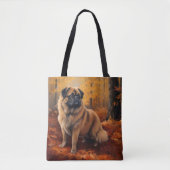 Pekingese im Herbst Leaves Fall Inspiriert Tasche (Vorderseite)