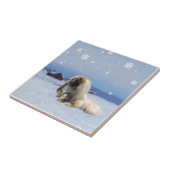 Pekingese im Winter Fliese (Seite)