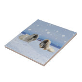 Pekingese im Winter Fliese (Seite)