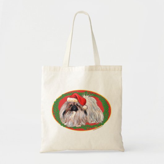 Pekingese im Winter Tragetasche (Vorne)