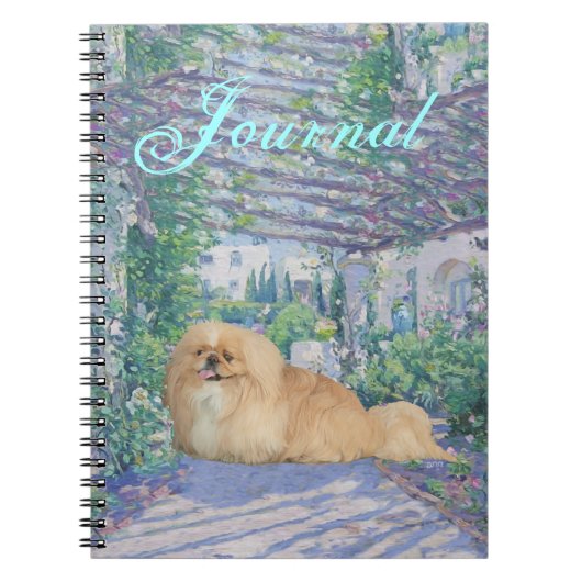 Pekingese in Lavendel Notizblock (Vorderseite)