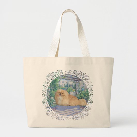 Pekingese in Lavender Jumbo Stoffbeutel (Vorne)