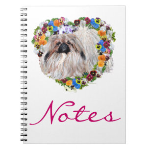 Pekingese in Stiefmütterchen Notizblock