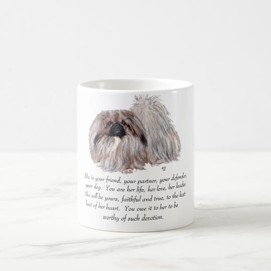 Pekingese Keepake — FEMALE Kaffeetasse (Mittel)