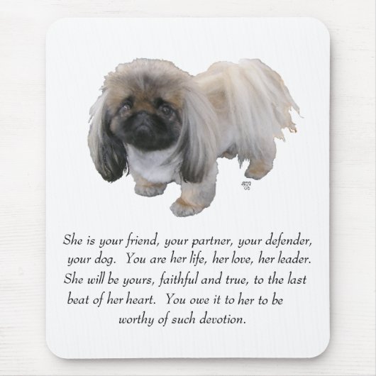 Pekingese Keepake — FEMALE Mousepad (Vorne)