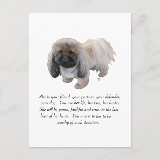 Pekingese Keepake — FEMALE Postkarte (Vorderseite)