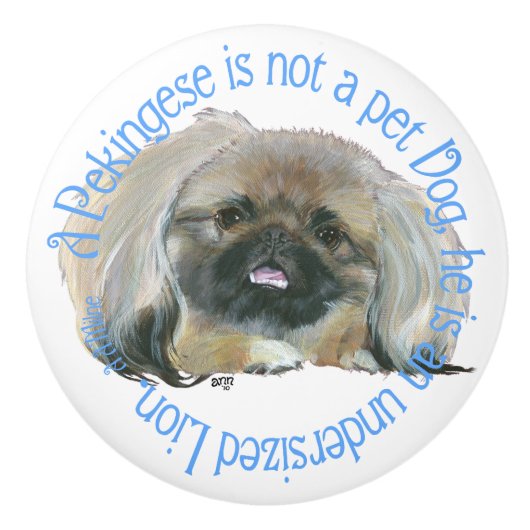 Pekingese Keramikknauf (Vorderseite)