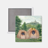 Pekingese King & Queen mit Dream Castle Magnet (Vorderseite/Rückseite)