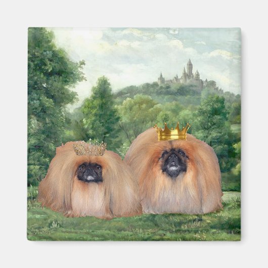 Pekingese King & Queen mit Dream Castle Magnet (Vorne)