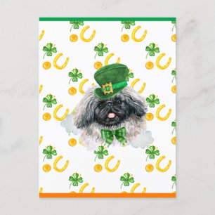 Pekingese Kleeblatt St. Patricks Day Feiertagspostkarte