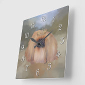 Pekingese königlich quadratische wanduhr (Winkel)
