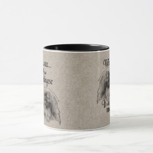 Pekingese Kunst, wenn alles versage Zitat Tasse (Zentrum)
