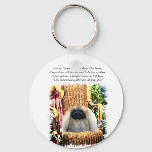 Pekingese Kunstgeschenke Schlüsselanhänger (Vorderseite)