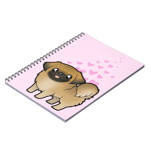 Pekingese Liebe (Welpe geschnitten) Notizblock (Linke Seite)