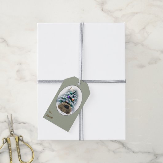 Pekingese Liebhaber Weihnachten Geschenkanhänger (Mit Garn)