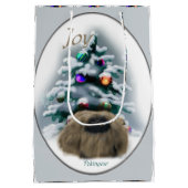 Pekingese Liebhaber Weihnachten Mittlere Geschenktüte (Rückseite)