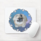 Pekingese Lily on Blue Mousepad (Mit Mouse)