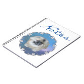 Pekingese Lily on Blue Notizblock (Linke Seite)