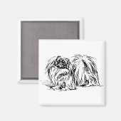 Pekingese Magnet (Vorderseite/Rückseite)