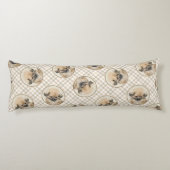 Pekingese Malerei Fawn Niedlich Original Haustier Seitenschläferkissen (Rückseite)