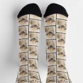 Pekingese Malerei Fawn Niedlich Original Haustier  Socken (Oben)