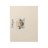 Pekingese Malerei - Niedlich Original Dog Art Note Notizblock (Rotiert)