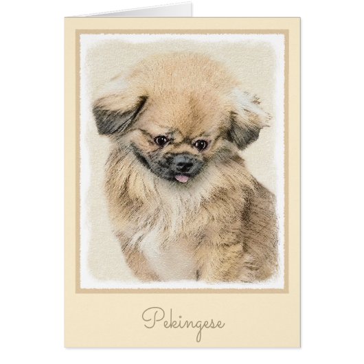 Pekingese Malerei - Niedliche Original Hunde Kunst (Vorne)